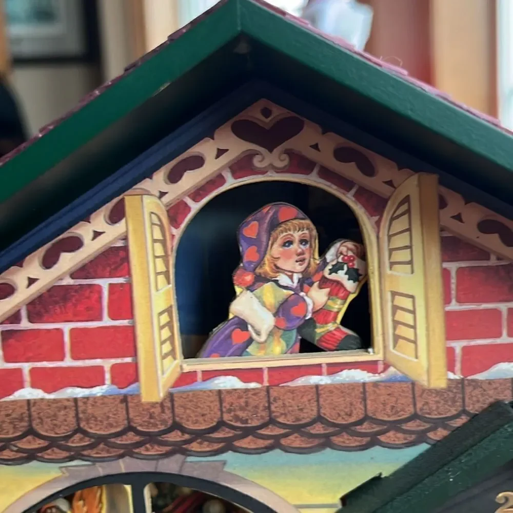 Christmas Shop Santa Claus Mechanical Music Box Animated